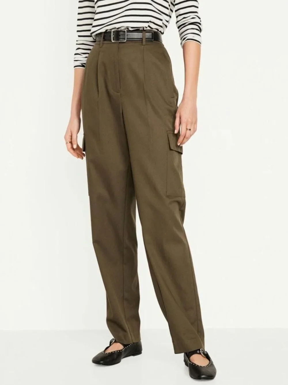 2/$30 Old Navy Extra High-Waisted Taylor Cargo Pants Reishi Brown Small #A3286